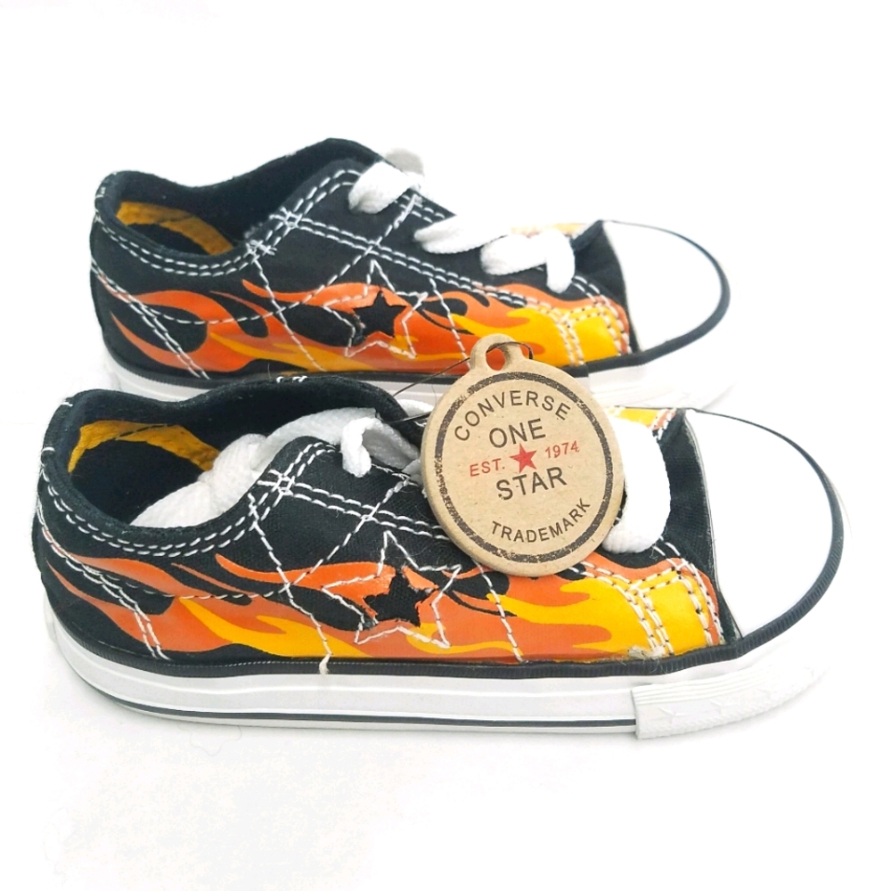 NWT Converse Toddler One Star Flames Shoes…